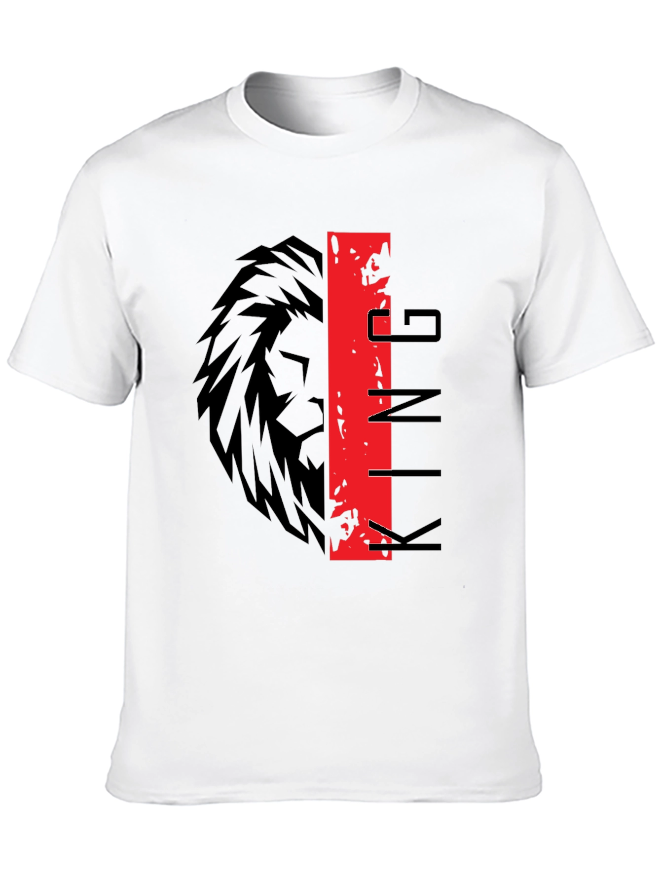 King Lion Graphic Print Black T-Shirt