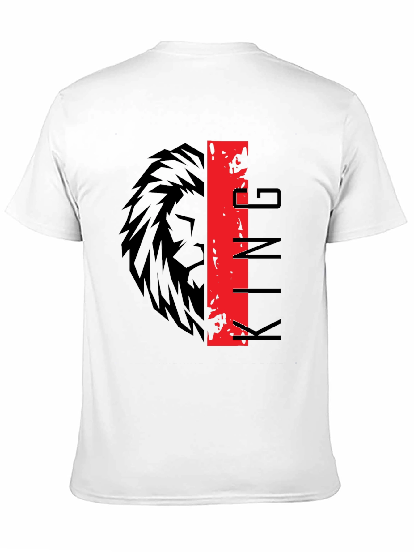 King Lion Graphic Print Black T-Shirt