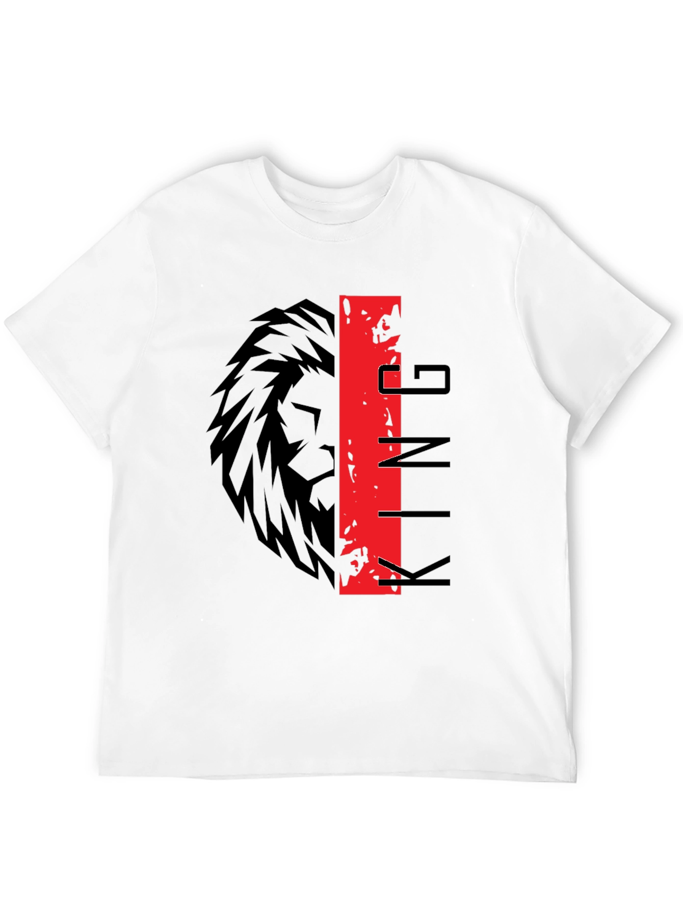 King Lion Graphic Print Black T-Shirt