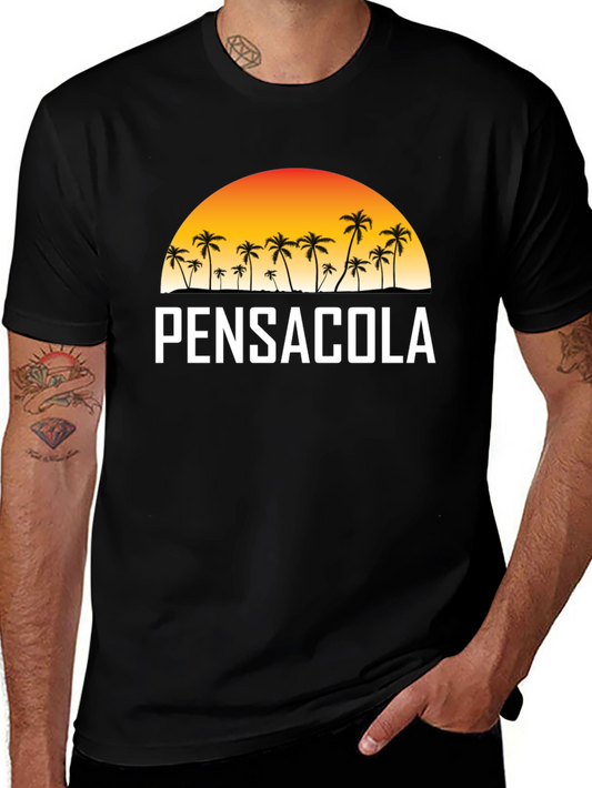 Pensacola Palm Tree Sunset Graphic T-Shirt