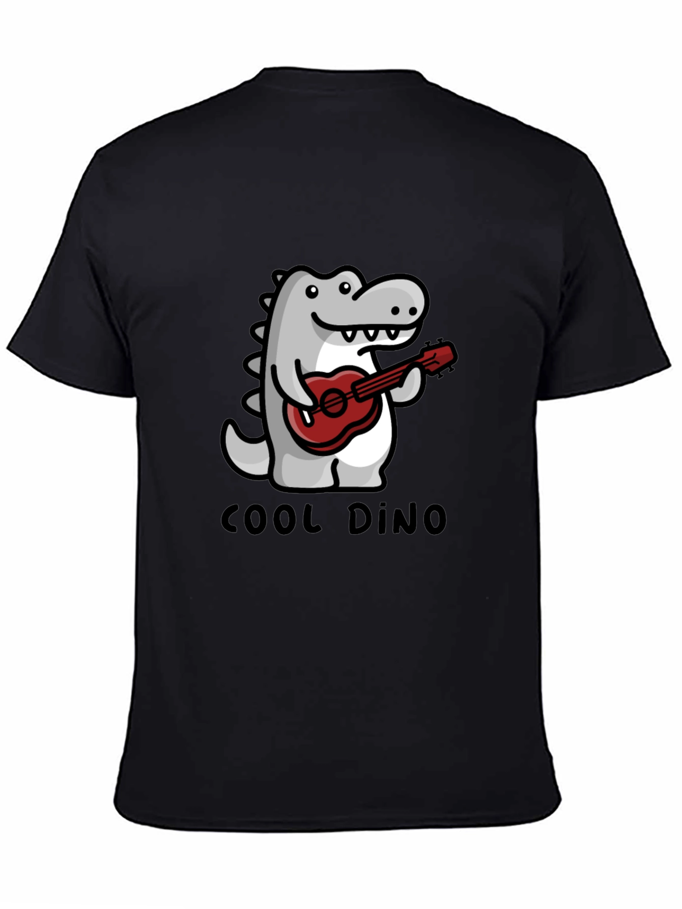 Cool Dino Guitar T-Shirt - Black