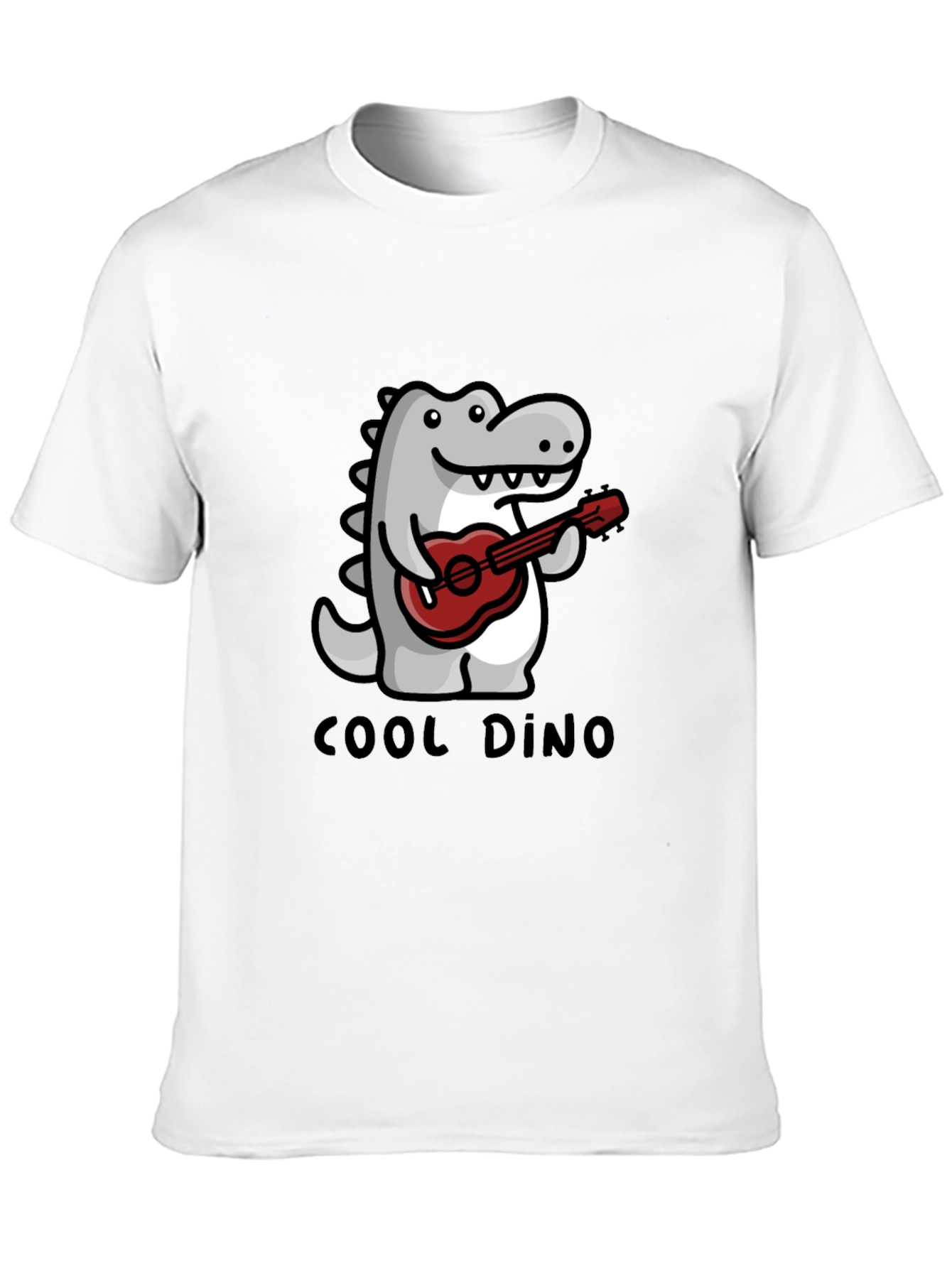 Cool Dino Guitar T-Shirt - Black