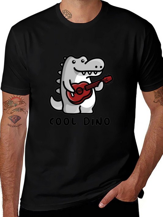 Cool Dino Guitar T-Shirt - Black