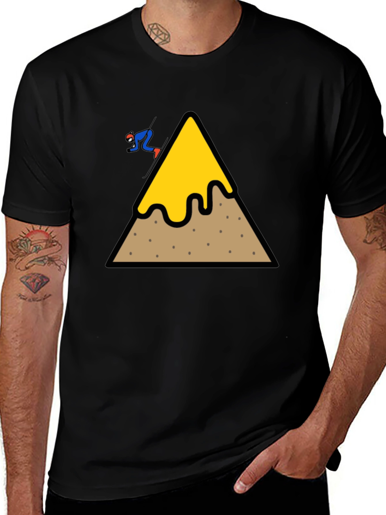 Skiing Nacho Cheese Mountain T-Shirt