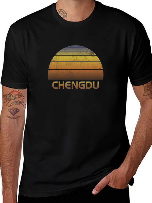 Chengdu Retro Sunset T-Shirt - Vintage City Style
