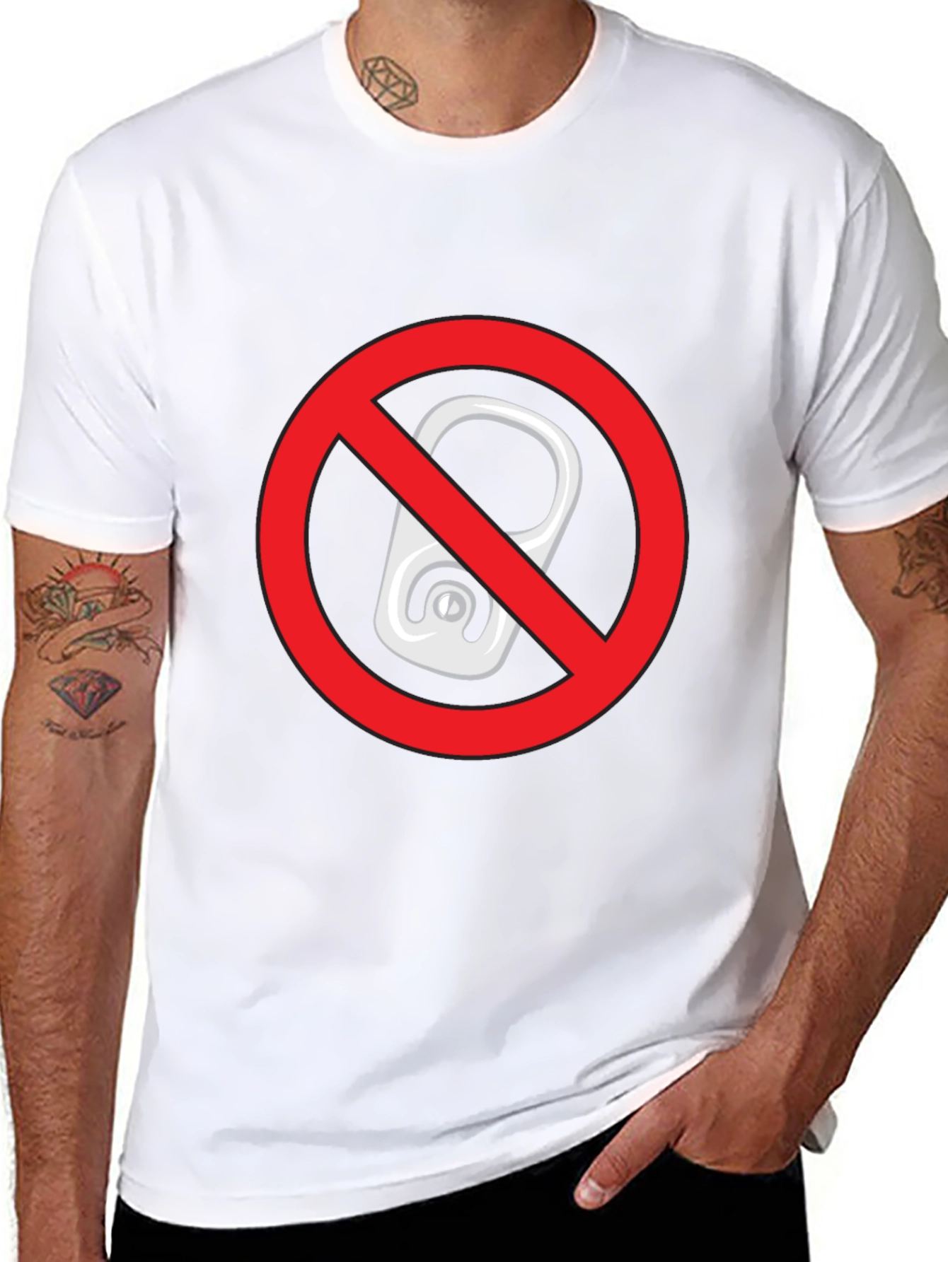 No Can Tabs Black T-Shirt - Novelty Graphic Tee